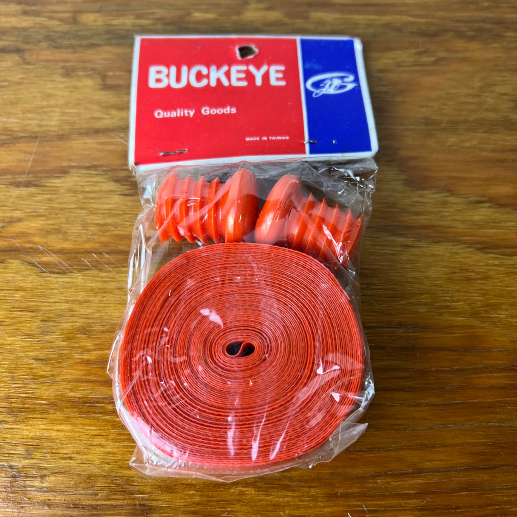 BICYCLE HANDLEBAR TAPE & PLUGS SOLID ORANGE FITS SCHWINN & OTHERS VINTAGE NOS