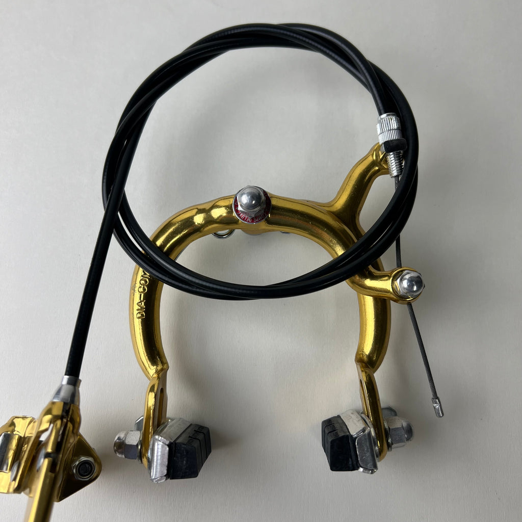 VINTAGE NOS BMX DIA COMPE 1020 REAR BRAKE WITH LEVER ANODIZED GOLD 5583 JAPAN