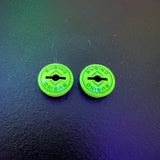 SUGINO BMX CRANK DUST CAPS FLUORESCENT YELLOW FOR OLD SCHOOL BMX BIKES