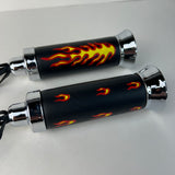 FLAME BICYCLE GRIPS LEATHER & STREAMERS FOR CHOPPER SEARS SCHWINN OTHERS NEW
