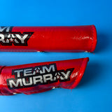 OLD SCHOOL BMX TEAM MURRAY RED / SILVER / BLACK PAD SET VINTAGE NOS