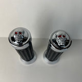 BICYCLE GRIPS WITH SKULL ENDS FOR CUSTOM CHOPPER BIKES & MANY OTHERS NEW