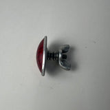 Vintage Bicycle Red Oval Rear Reflector Metal Housing Wing Nut NOS