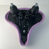 BICYCLE SEAT LARGE WIDE COMFORT SPRING SEAT HEAVY DUTY QUALITY PURPLE