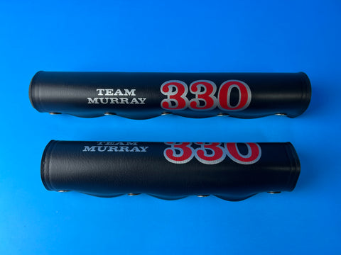 OLD SCHOOL BMX TEAM MURRAY 330 BLACK RED & SILVER PAD SET VINTAGE NOS