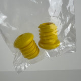 BICYCLE HANDLE BAR PLUGS YELLOW FITS SCHWINN SEARS SCREAMER AND OTHERS NOS