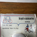 WHITE BICYCLE HANDLEBAR TAPE & PLUGS FITS SCHWINN & OTHERS VINTAGE NOS