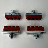 BRAKE SHOE PADS FOR SCHWINN CALIPER BIKE BRAKES LONGLAST VINTAGE RED NOS FOUR