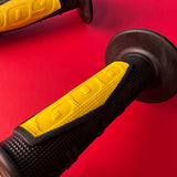 OLD SCHOOL FMF 909 BMX GRIPS VELOCITY BLACK / YELLOW VINTAGE NOS