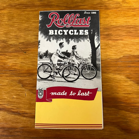 ROLLFAST BICYCLES MADE TO LAST SINCE 1895 BROCHURE BICYCLE CATALOG VINTAGE NOS