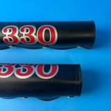 OLD SCHOOL BMX TEAM MURRAY 330 BLACK RED & SILVER PAD SET VINTAGE NOS