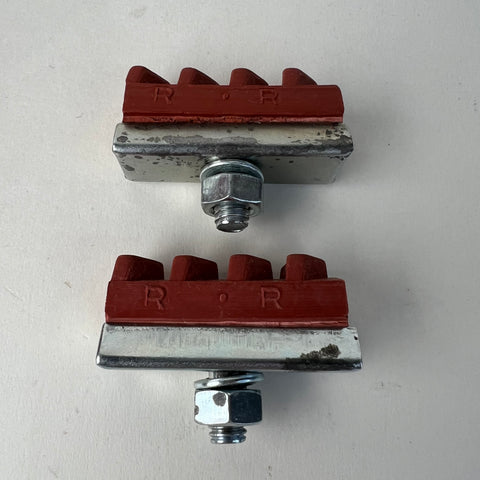 BRAKE SHOE PADS FOR SCHWINN CALIPER BIKE BRAKES LONGLAST VINTAGE RED NOS FOUR