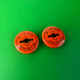 SUGINO BMX CRANK DUST CAPS FLUORESCENT ORANGE FOR OLD SCHOOL BMX BIKES