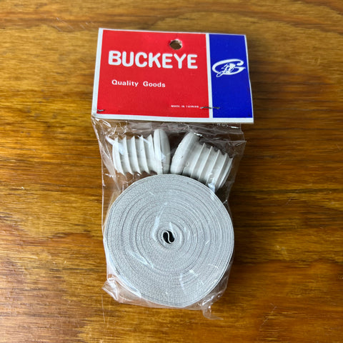 BICYCLE HANDLEBAR TAPE & PLUGS SOLID WHITE FITS SCHWINN & OTHERS VINTAGE NOS