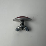 Vintage Bicycle Red Oval Rear Reflector Metal Housing Wing Nut NOS