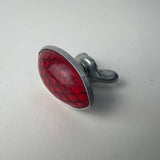 Vintage Bicycle Red Oval Rear Reflector Metal Housing Wing Nut NOS