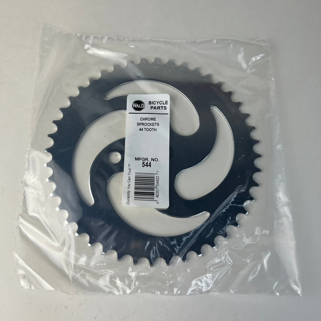 Vintage NOS WALD 44 Tooth Chrome Bicycle Chainring Sprocket #544 Stingray BMX