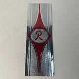Vintage Rollfast Bicycle R Logo Decal Sticker Chrome Red Silver NOS 4-15/16"