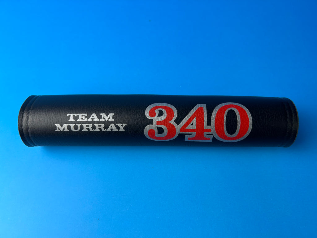 OLD SCHOOL BMX TEAM MURRAY 340 BLACK RED & SILVER HANDLEBAR PAD VINTAGE NOS