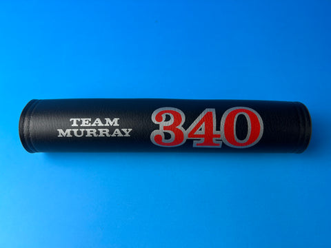 OLD SCHOOL BMX TEAM MURRAY 340 BLACK RED & SILVER HANDLEBAR PAD VINTAGE NOS