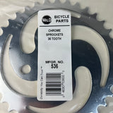 NOS Wald 536 Chrome Bicycle Chainring Sprocket 36T 36 Tooth Vintage Sealed