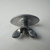 Vintage Bicycle Red Oval Rear Reflector Metal Housing Wing Nut NOS