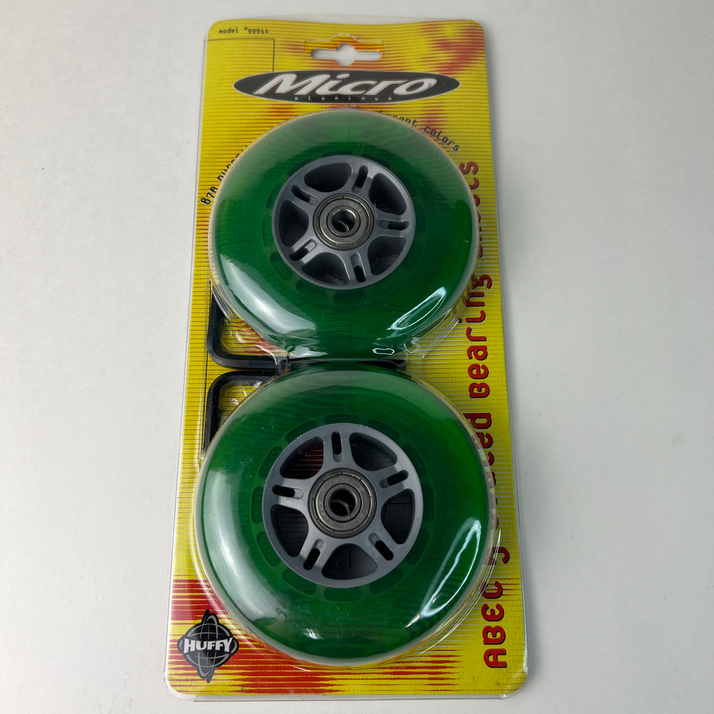 HUFFY MICRO REPLACEMENT SEALED BEARING WHEELS GREEN MODEL #99941