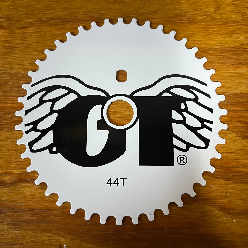 BMX SPROCKET 44 TOOTH WHITE & BLACK FOR OLD SCHOOL 89/90 GT BMX SPROCKET 44 TOOTH WHITE & BLACK FOR OLD SCHOOL 89/90 GT
