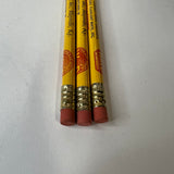 VINTAGE WALD INCORPORATED BICYCLE PARTS ADVERTISING PENCILS LOT OF 3 YELLOW