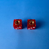 BMX GLITTER RED VALVE CAPS FOR OLD SCHOOL MONGOOSE MOTOMAG GT PRO PERFORMER