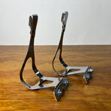 BALILLA TOE CLIPS WITH BOLTS ITALIAN VINTAGE ROAD TRACK BIKE 1960 GALLI NOS