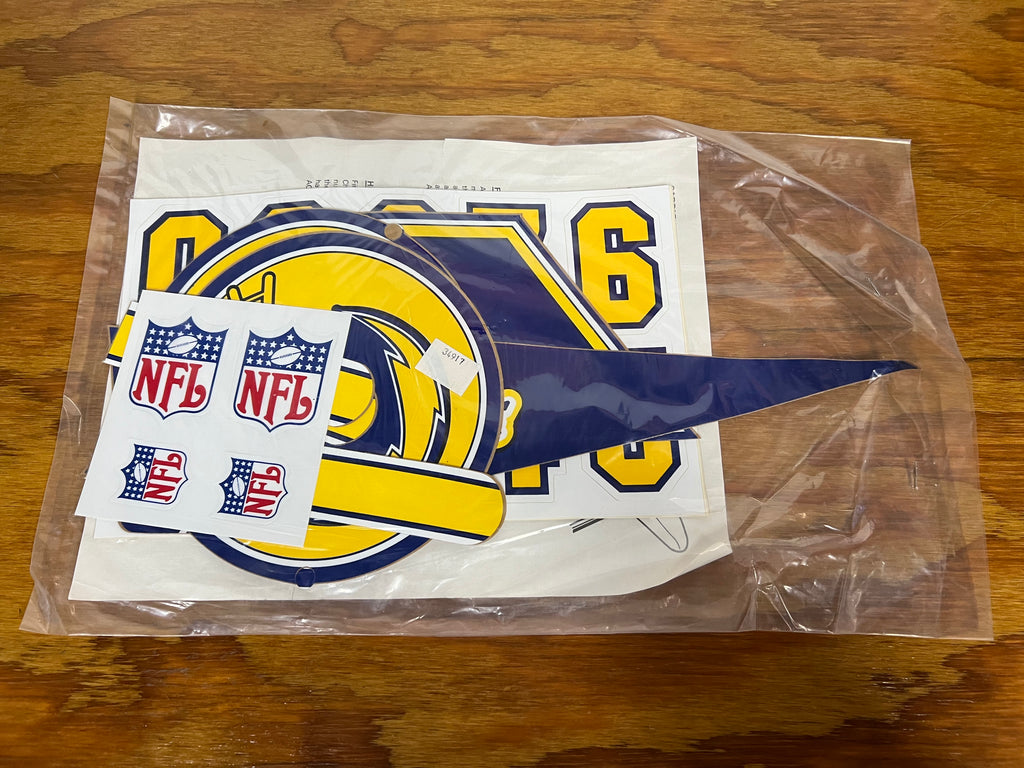 1970'S NFL DECAL SET FOR MUSCLE BIKE BANANA SEAT VINTAGE NOS SAN DIEGO CHARGERS