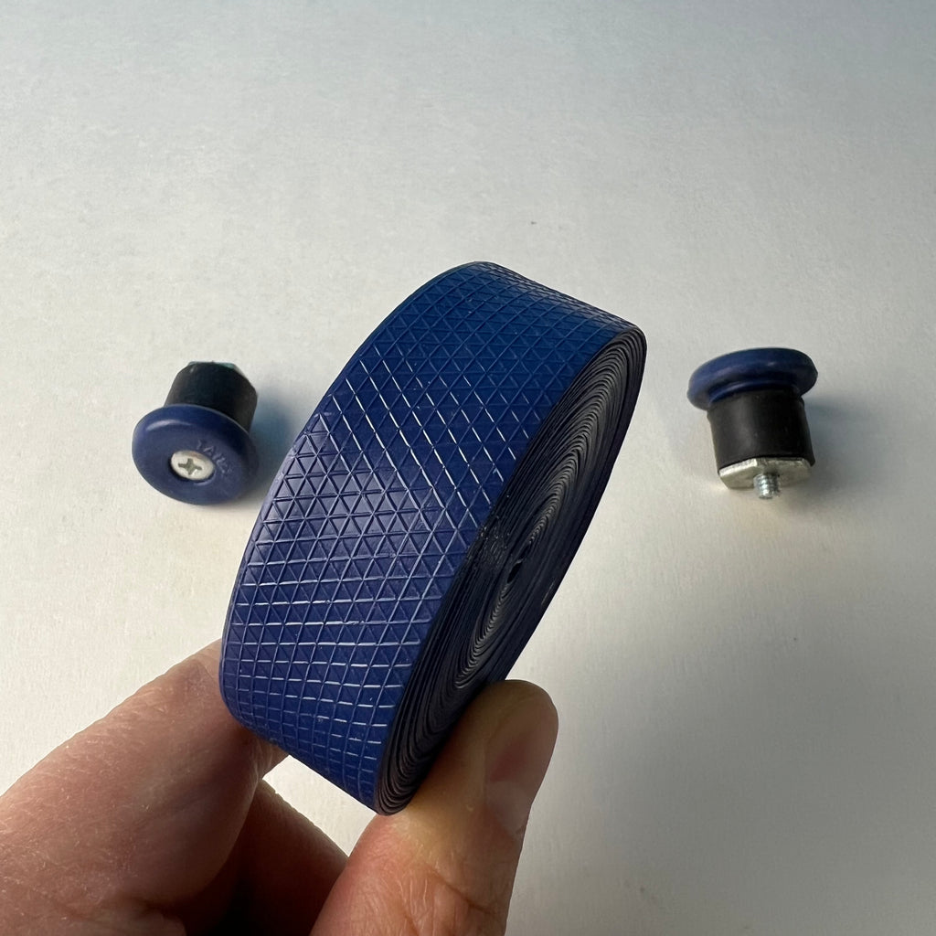 BICYCLE HANDLEBAR TAPE PLUGS SOLID BLUE FITS SCHWINN OTHERS VINTAGE NOS