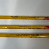 VINTAGE WALD INCORPORATED BICYCLE PARTS ADVERTISING PENCILS LOT OF 3 YELLOW