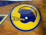 1970'S NFL DECAL SET FOR MUSCLE BIKE BANANA SEAT VINTAGE NOS SAN DIEGO CHARGERS