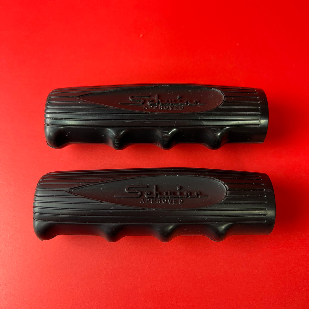 schwinn bicycle handlebar grips SCHWINN BICYCLE CHUBBY GRIPS GENUINE FIT MOST BIKES BLACK VINTAGE NOS – Bicycle Heaven