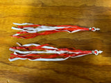 BICYCLE STREAMERS RED / WHITE FIT SCHWINN BALLOON BIKES SEARS HUFFY & OTHERS NEW