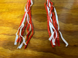 BICYCLE STREAMERS RED / WHITE FIT SCHWINN BALLOON BIKES SEARS HUFFY & OTHERS NEW