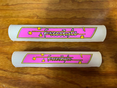 OLD SCHOOL BMX FREESTYLE CREAM WHITE PINK PAD SET VINTAGE NOS