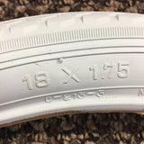 BICYCLE TIRES 18 x 1.75 WHITE FIT MANY KIDS BIKES NEW SET 18 INCH BMX