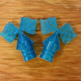 SCHWINN TIRE FLAG VALVE CAPS GLITTER BLUE FOR SCHWINN STINGRAY AND OTHERS