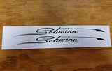 SCRIPTED FEATHER DECALS FOR SCHWINN BIKES BLACK