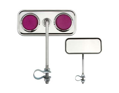Rectangle Mirror Chrome Purple Reflectors.