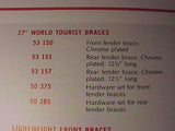 SCHWINN FENDER BRACES 27" LTW REAR FITS WORLD TOURIST ROAD BIKES 80S NOS VINTAGE