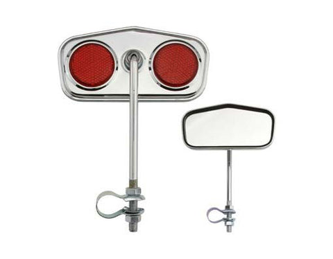 Diamond Mirror Chrome Red Reflectors