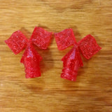 SCHWINN TIRE FLAG VALVE CAPS GLITTER RED FOR APPLE KRATE AND OTHERS