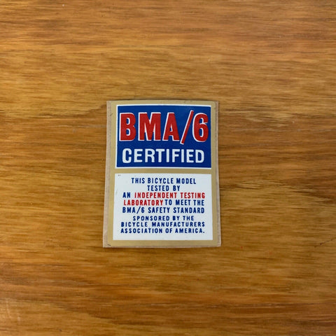 BMA/6 BICYCLE DECAL