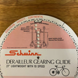 SCHWINN DERAILLEUR GEARING GUIDE TOOL 26" 27" LIGHTWEIGHT 10 SPEED VINTAGE NOS