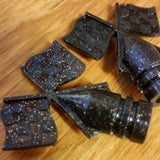 SCHWINN TIRE FLAG VALVE CAPS GLITTER BLACK FOR SCHWINN STINGRAY AND OTHERS