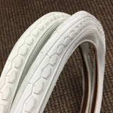 BICYCLE TIRES 18 x 1.75 WHITE FIT MANY KIDS BIKES NEW SET 18 INCH BMX